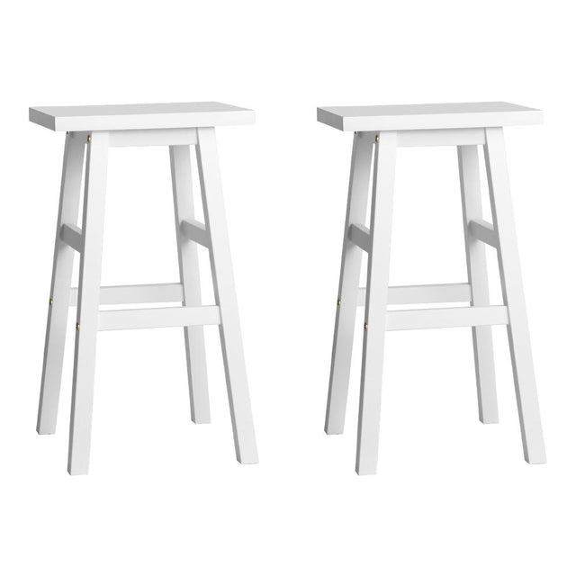 Artiss Bar Stools Kitchen Counter Stools Wooden Chairs White x2