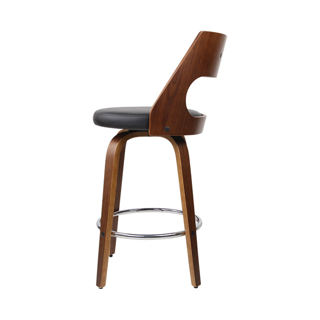 2x Bar Stools Swivel Leather Chair 76cm