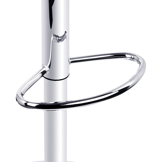 2x Bar Stools Leather Gas Lift Grey