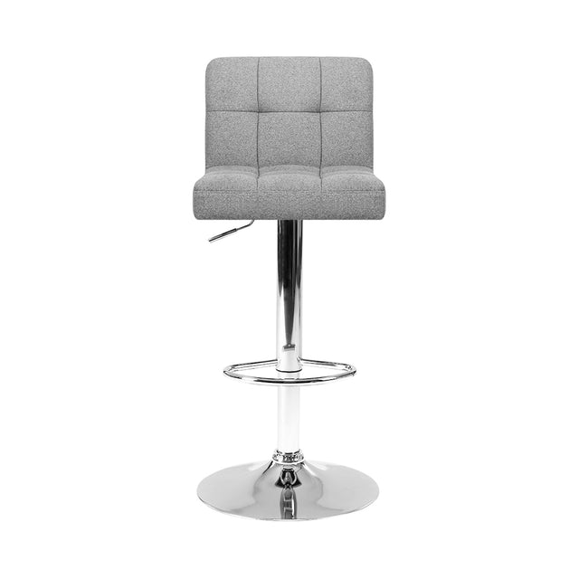 4x Bar Stools Leather Gas Lift Grey