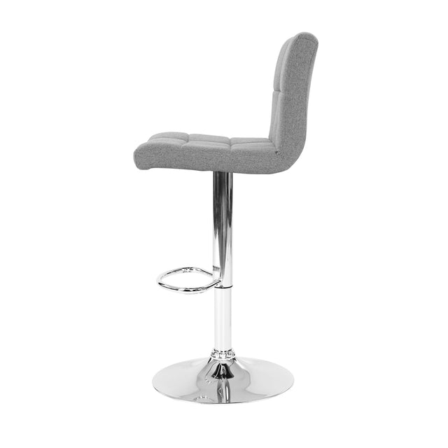 4x Bar Stools Leather Gas Lift Grey
