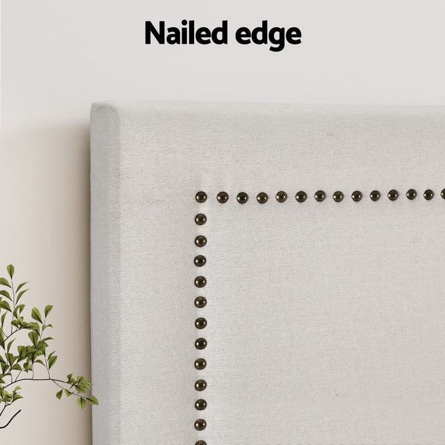 Artiss Bed Head King Size Fabric - RIVE Beige