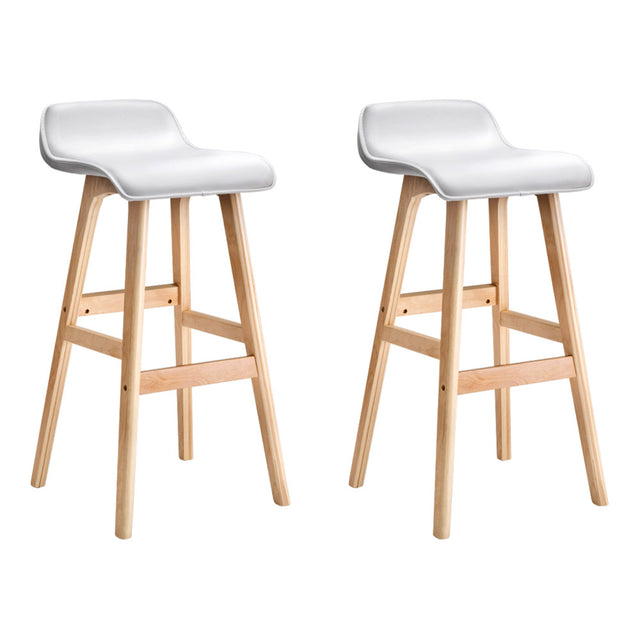 2x Bar Stools Wooden Stool White