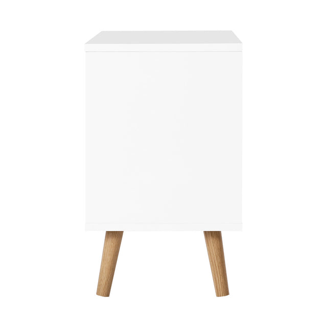 Artiss Bedside Table 2 Drawers - BODEN White