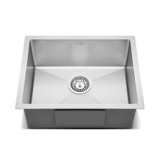 Cefito 54cm x 44cm Stainless Steel Kitchen Sink Under/Top/Flush Mount Black
