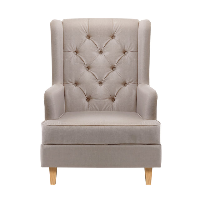 Artiss Rocking Chair Armchair Linen Fabric Beige Gaia